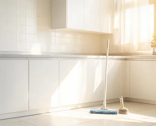 Home kitchen cleaning routine